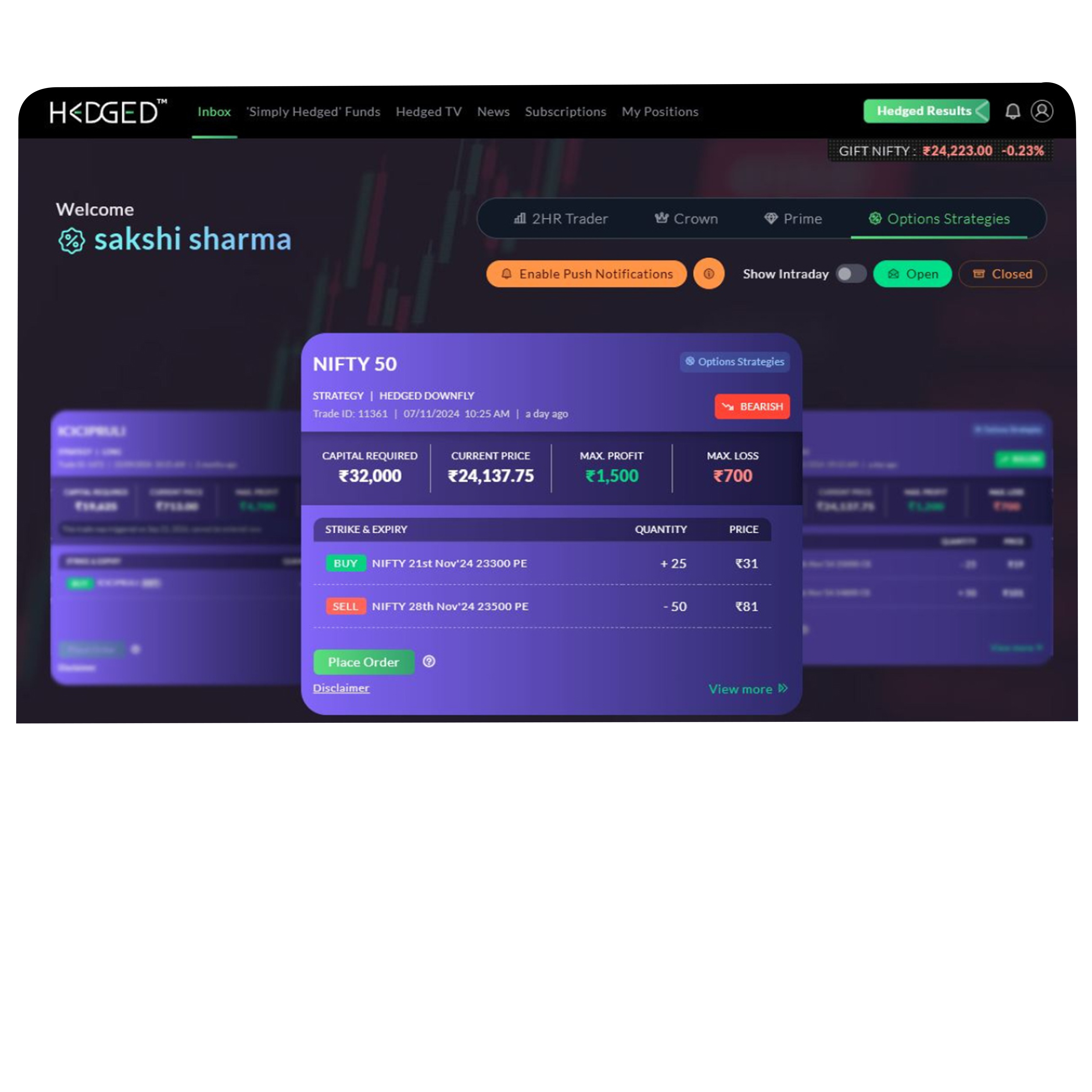 Octanom tech product Hedged platform